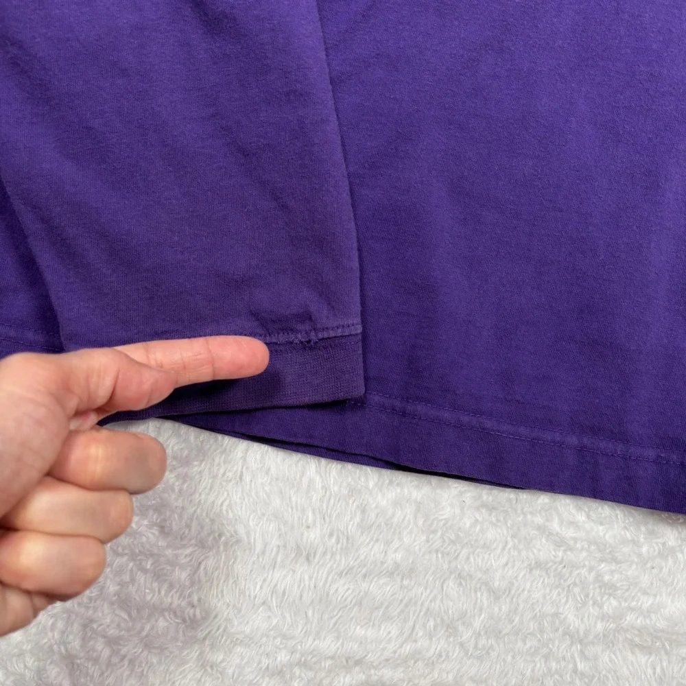 VTG 90s Starter LSU Tigers Long Sleeve T-Shirt Men XL Purple Spellout Fan Alumni